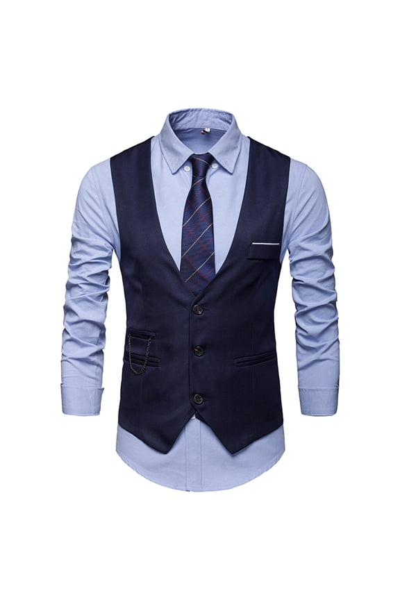 2025 Men's Outerwear Vests,Summer New Men's Solid Suit Vest British Slim Fit Large Sweetheart Formal Vest