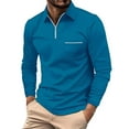 thumbnail image 1 of Clothing Men's Shirts Long Sleeve,Zip Pullover Collared Shirts Men's Fashion Spring And Autumn Casual Zipper Solid Color T Shirt Top Business Casual Polo, 1 of 4