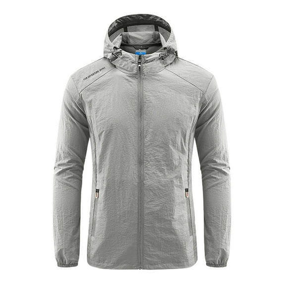 Clearance Men's Running Hooded Casual Zipper Pocket Outerwear, Lightweight Windproof Fleece-Lined Softshell Long Sleeve Jacket for Travel Hiking Running Wyongtao