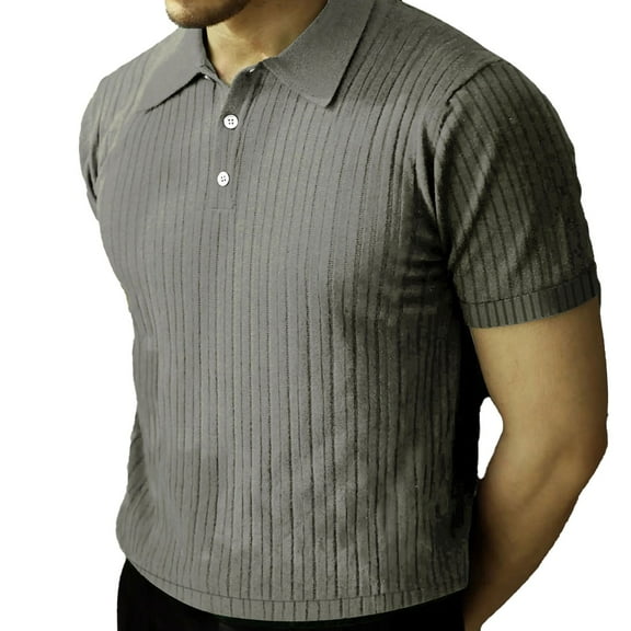 Men's Shirt, Xunlbb Men's Summer Solid Button Loose Knitted Short Sleeves