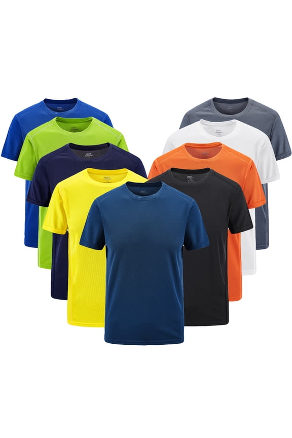 Clearance Men's Shirts Men's Summer Casual Outdoor T-shirt Plus Size Sport Fast-Dry Breathable Tops Black qILAKOG Size XXXXXXXXL