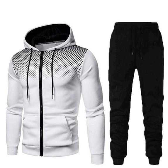 Clothing Men's Suits,Hoodie Men's And Pants Winter Sweatshirt Suit Fitness With Dots Casual Sports Men Suits & Sets
