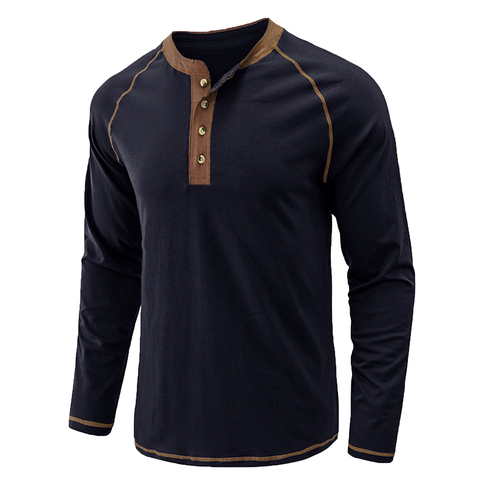 MakingDa Herenshirt, casual, lang/korte mouwen, spier pasvorm, elegant, 4 knopen, Kaki, M