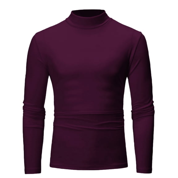 Clearance Men's Thermal Compression Shirts Long Sleeve Mock Neck Shirt Winter Sports Running Lightweight Base Layer