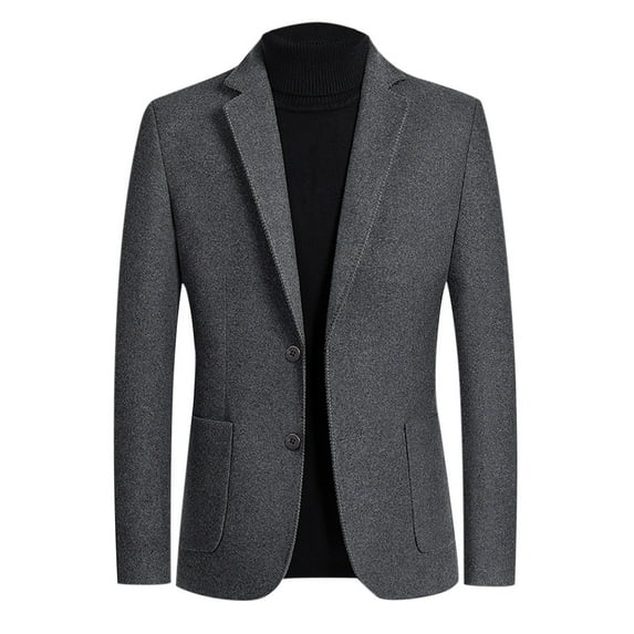 Clearance Mens Casual Blazer Jackets Long Sleeve Buttons Open Front Work Suits Temperament Slim Fit Lightweight Business Blazer