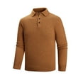 thumbnail image 1 of Mens Polo Sweater Long Sleeve Knit Button Up Pullover Sweaters Stretch Slim Casual Shirts Textured Collared Tops for Fall, 1 of 6