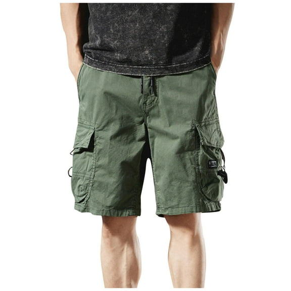 Clearance Mens Shorts Baggy Cargo Shorts Plus Size Mens Shorts Men's Cargo Work Shorts Mens Cargo Shorts Quick Dry Mens Cargo Shorts, Army Green, 5XL