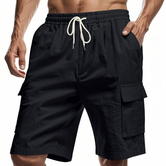 Clearance Mens Shorts, Men's Leisure Loose Ventilate Drawstring Elastic Waist Printed Beach Shorts