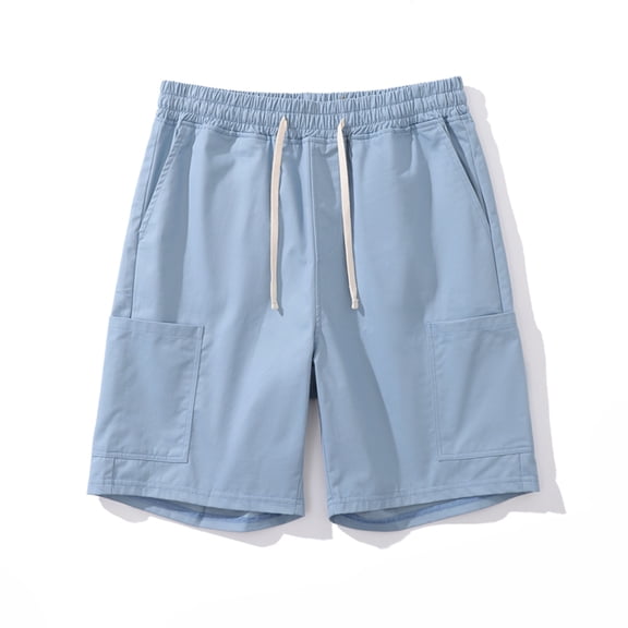 Clearance Mens Shorts, Mens Casual Fashion Solid Drawstring Elastic Waist Short Multiple Pockets Short Pants