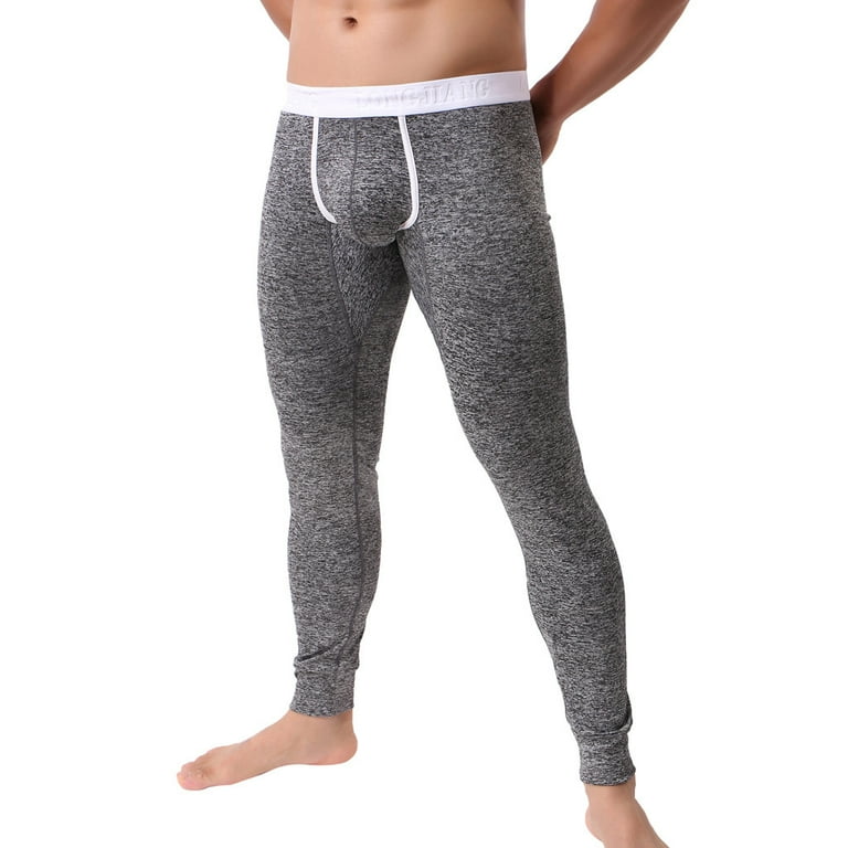 Mens Winter Warm Stretchy Thermal Underwear Bottom Long Johns Pants Ultra  Soft Thermal Bottoms Base Layer Leggings Tights