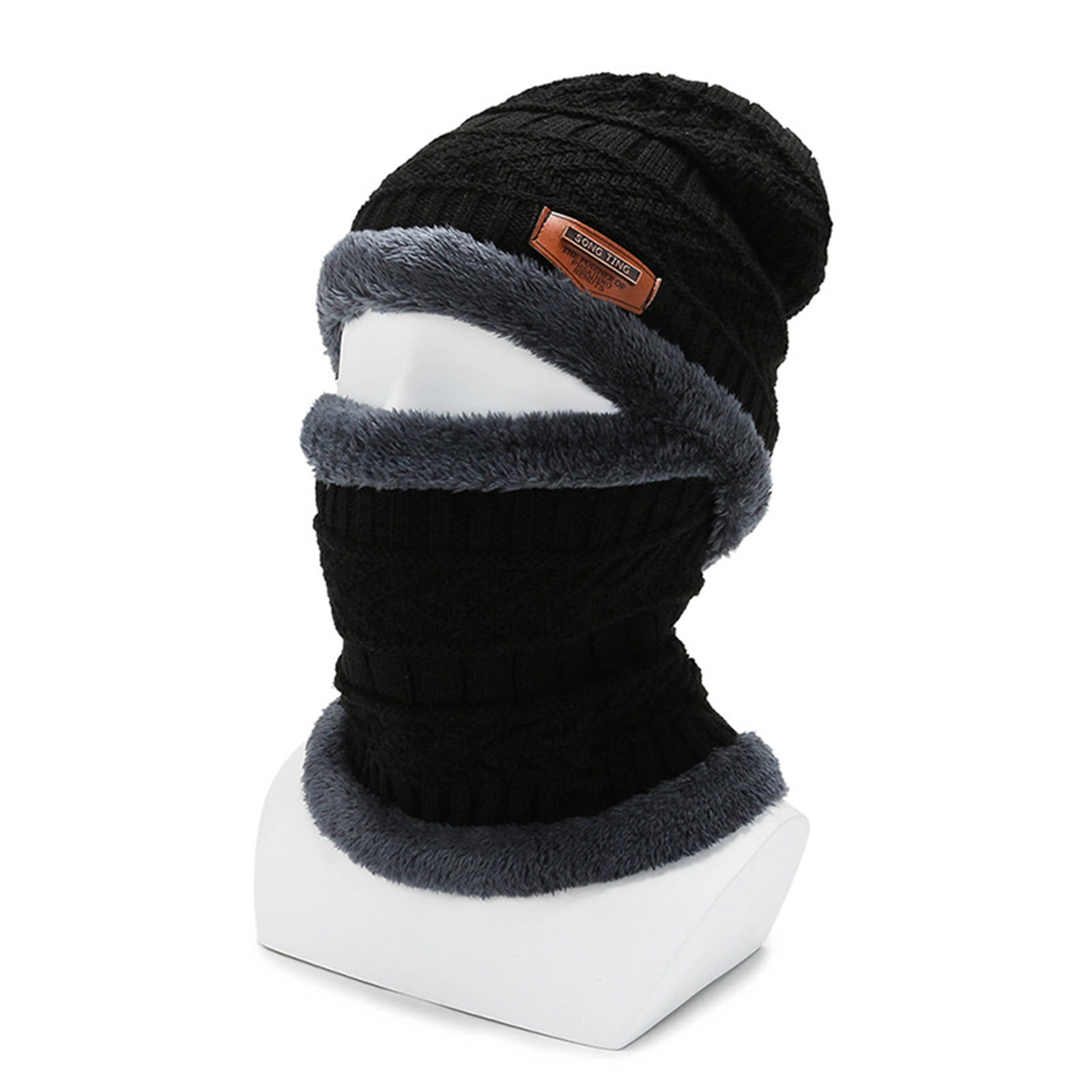 Clearance! Mens Womens Winter Beanie Hat Scarf Set,Winter Cap Neck Warmer For Men Women Adults