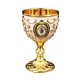 thumbnail image 1 of Clearance! Metal Vintage Chalice Shot Glass, Dienrx Vintage Medieval Goblet Drinking Glass Party Supplies Handmade Novelty Engraving Metal Wine Cup Desktop Decoration, 1 of 9