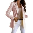 thumbnail image 1 of Clearance! Mifelio Blazers for Women, Women Casual Solid Single Button Lapel Long Sleeve Slim Suit Temperament Coat for Ladies Jackets for Women, Womens Blazer Pink M, 1 of 7