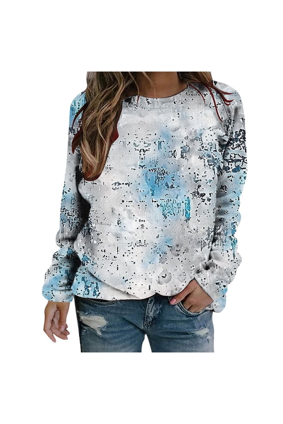 Womens XL Floral Blouses for Women Pleated Long Sleeve Shirts Casual Crewneck Tunic Tops