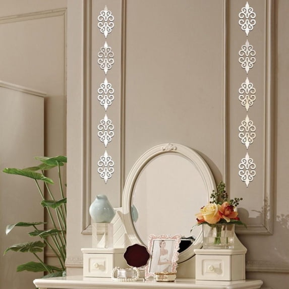 Clearance!!Mirror Wall Stickers Bathroom Wall Decals Art Murals Wall Decor Acrylic Self Adhesive DIY Wall Stickers For Livingroom