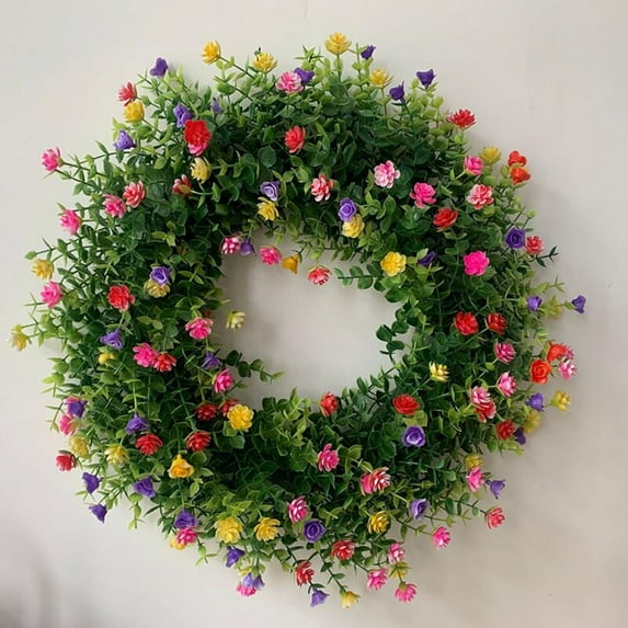 Clearance!!!Mixed Daisy Wreaths for Front Door,Spring Wreath,Outdoor Spring Wreath,16inch Mixed Daisy Artificial Wreath Decorations for Window Wall Mantel Porch Spring Decor