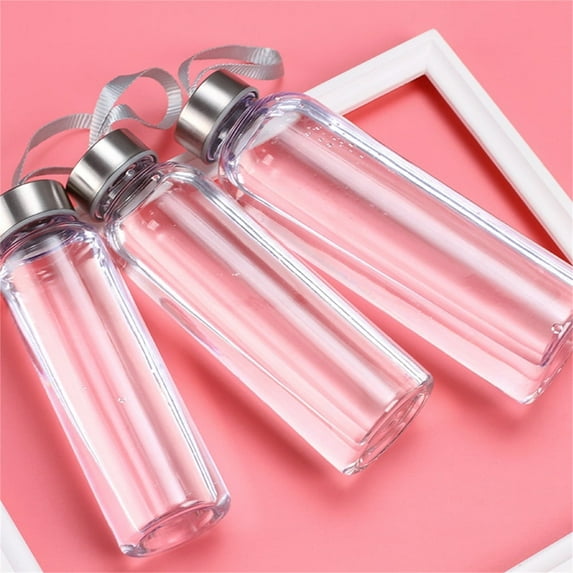 Clearance! Miyuadkai 400Ml Refillable Plastic Juice Bottles Clear Bulk Beverage Containers with Lids for Juice Milk and Homemade Beverages Water Bottle on Sale White2
