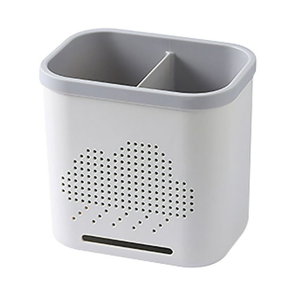 Clearance! Miyuadkai Drain Rack Clearance Multifunctional Storage Rack Chopsticks Double Layer Cutlery Drainer Basket Tableware Bucket Utensils Holder Chopstick Drain Box Utility Grey