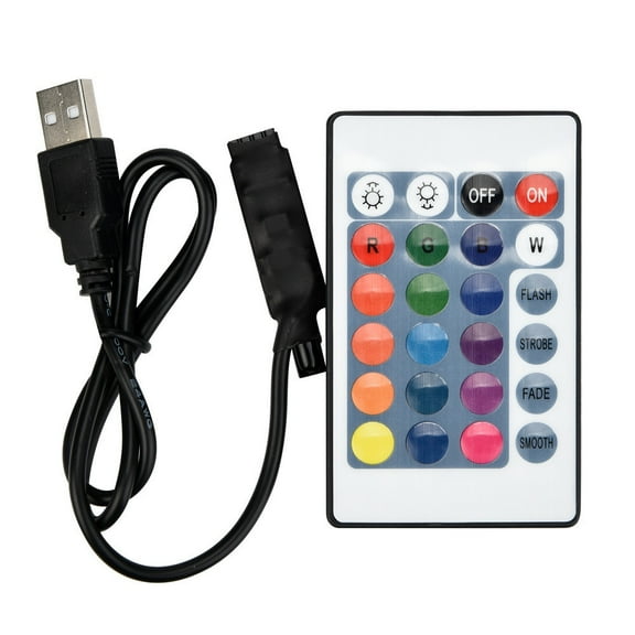 Clearance! Miyuadkai Led Lights Clearance Usb Strip 5050 Rgb Rf 12V Controller 24 Ir Led Key Lamp Remote 3528 Led Light Room Decor White