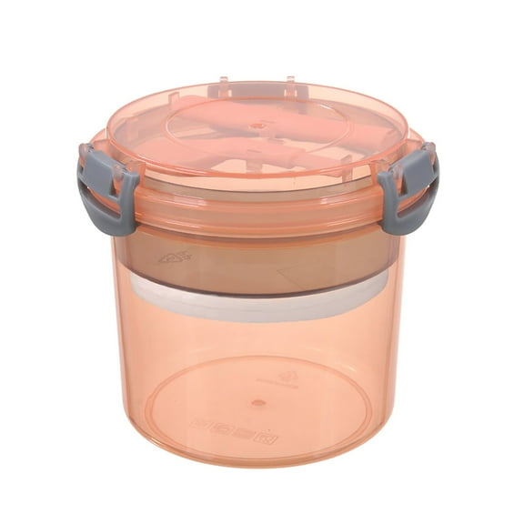 Clearance! Miyuadkai Portable Reusable Parfait Cups with Lids Yogurt Cup with Topping Cereal Or Oatmeal Container Leak Proof Breakfast on The Cups 20Oz for Meal Pre Protion Water Bottle on Sale Orange