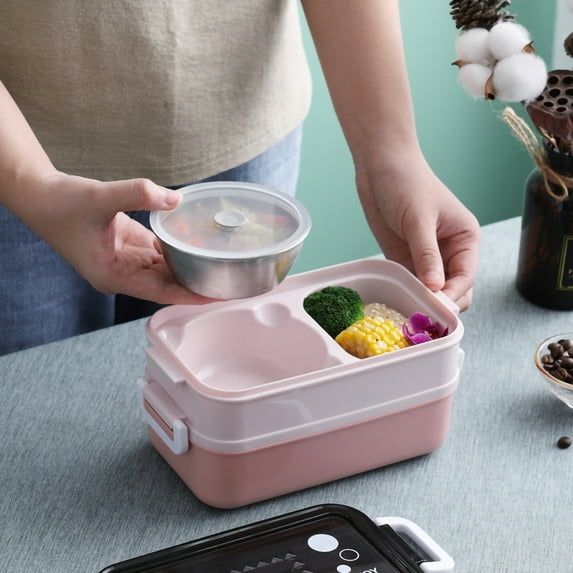 Clearance!Moocorvic Two-layer Lunch Box with Compartment, Leak-Proof Bento Box for & Adults, Healthy Food-Safe Lunch Container Picnic