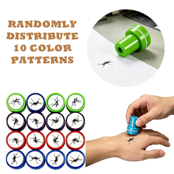 Clearance! Mosquito Stamp Prank Self Inking Stamps, Novelty Fake Bug Insect Print Funny for April Fools Day, Party Favor and Office Joke, 10pcs (Random Shell Color)