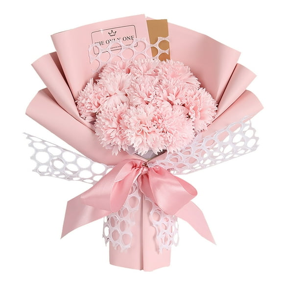 Clearance!Mother's Day Gifts for Mom,Artificial Flowers,Carnation Soap Flowers,Soap Rose Flowers Bouquet,Mother's Day Creative Gift Birthday Present Beautiful Pink Blooms Carnation Rose