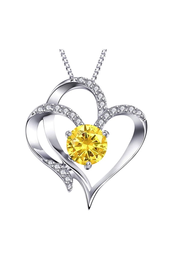 Mother's Day Gifts Moocorvic Necklace Birth Month Birthstone Necklace For Women , Alloy Heart Necklace Pendant Mother Necklace Birthday Jewelry Gifts