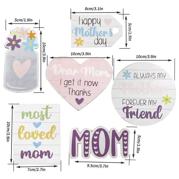Clearance! Mothers Day Tiered Tray Decor Wood Mom Love Heart Sign Ornaments Table Centerpieces Spring Rustic Farmhouse Wooden Decorations Great Mothers Day Mom From Kitchen Dec