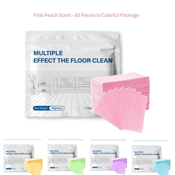 Clearance! Multi-Surface Floor Cleaning Tablets, Floor Cleaning Tablets Multi- Surface Cleaner, Multiple Effect the floors Clean, Concentrated Cleaner for Hardwood, Tile, Laminate (60PCS, Pink)