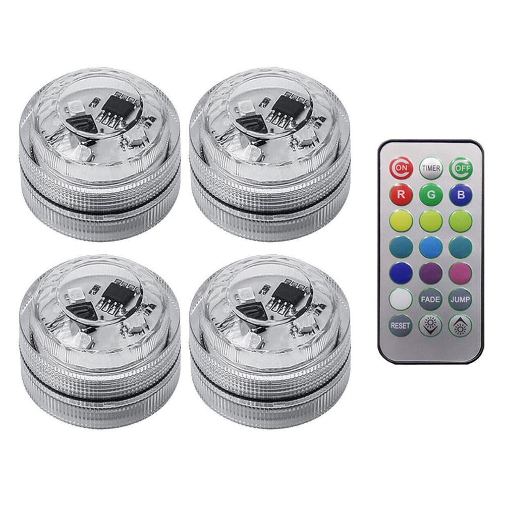 Multicolor LED Car Interior Lights - 4-Color Atmosphere Ambient Lamp Kit With Remote Control, Easy Install