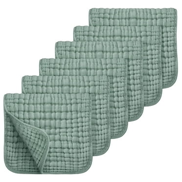 Muslin Burp Cloths 100% Cotton Large 20''x10'' Baby Essentials, Extra Soft and Absorbent Baby Burping Cloth for Boys Girls,Dark Green,6 Pack
