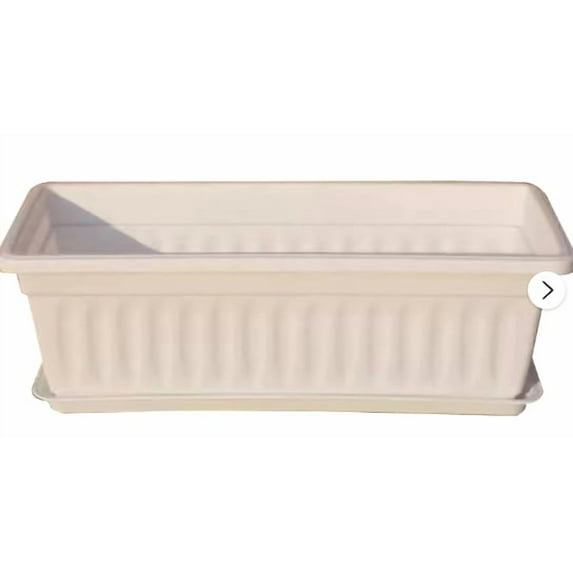 Clearance!Musol Planter Box w/Drain Plug - Long Planter Box for Windowsills, Balconies & More - Plastic Large Rectangular Planters for Herbs & Flowers (17.3" , Pack of 1)
