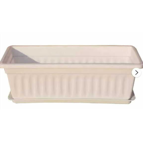 Clearance!Musol Planter Box w/Drain Plug - Long Planter Box for Windowsills, Balconies & More - Plastic Large Rectangular Planters for Herbs & Flowers (17.3" , Pack of 1)