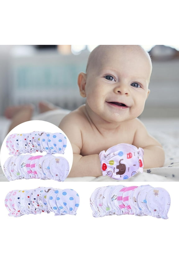 Clearance NANDIYNZHI Newborn Baby Cotton Gloves No Scratch Mittens For 6 Months Infant Boys Girls 5 Pairs Pink