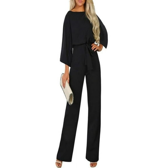 Clearance!NMMUED Dressy Jumpsuits for Women, One Piece Jumpsuits for Women, Cotton Jumpsuits for Women, Formal Jumpsuits for Women, Elegant Jumpsuits for Women, Black XL
