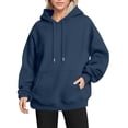 thumbnail image 1 of NMMUED Fleece Hoodies for Women, Womens Hoodies, Womens Hoodies Pullover, Oversized Hoodies for Women, Y2k Hoodie, Navy XL, 1 of 2