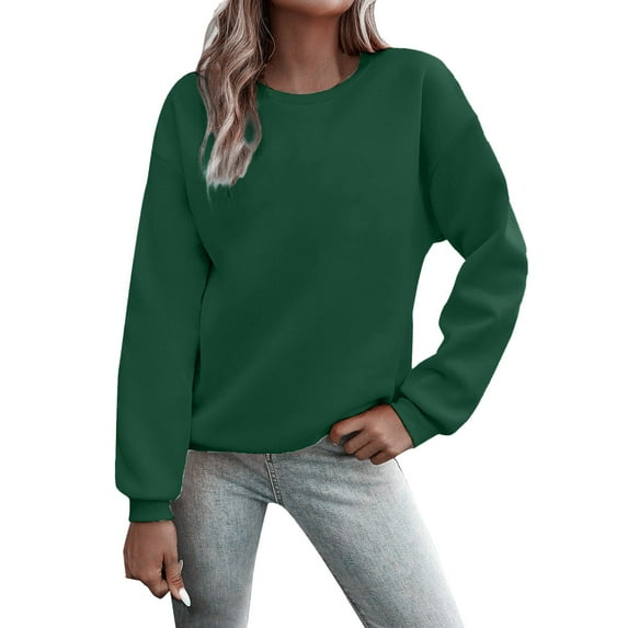 NMMUED Fleece Sweatshirts for Women, Crew Neck Sweatshirts Women, Pullover Sweatshirts for Women, Fleece Crewneck Sweaters Casual Tops, Womens Sweatshirts No Hood, Green 3XL