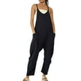 thumbnail image 1 of Clearance!NMMUED Overalls for Women Loose Fit, Rompers for Women, Baggy Overalls for Women, Beach Vacation Clothes for Women, Flowy Jumpsuits for Women, Black L, 1 of 4