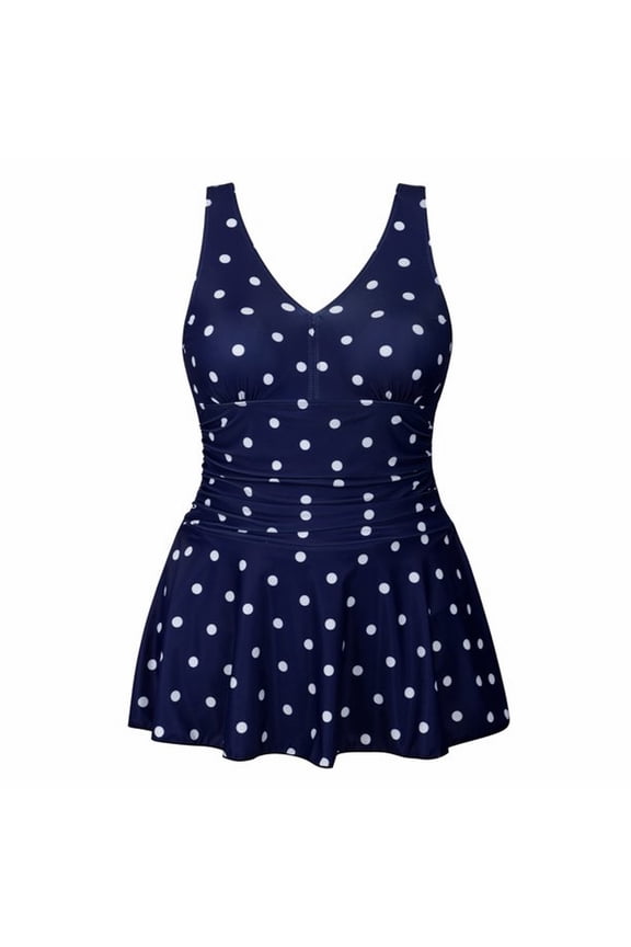 Clearance!NMMUED Plus Size Swim Dress, Plus Size Swimsuit for Women, One Piece Swimsuit Women, Padded Swimsuits for Women, Tummy Control Swimsuits for Women, Blue 4XL