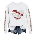 thumbnail image 1 of NMMUED Pullover Sweatshirts for Women, Spring Tops for Women, Crew Neck Sweatshirts Women, Baseball Sweatshirt Women, Oversized Sweatshirt for Women, White XXL, 1 of 4