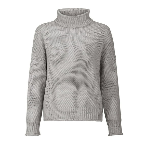 Clearance!NMMUED Turtleneck Sweater Women, Cable Knit Sweater Women, Oversized Sweaters for Women, Pullover Sweaters for Women, Spring Sweaters for Women 2025, Gray 3XL