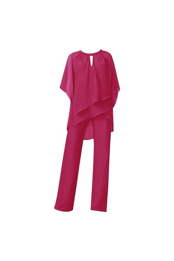 Two Piece Sets for Women Going Out, Flowy Tops for Women, Wide Leg Pants Woman, Matching Sets Women Clothing, Conjuntos De 2 Piezas Para Mujer, Red XXL