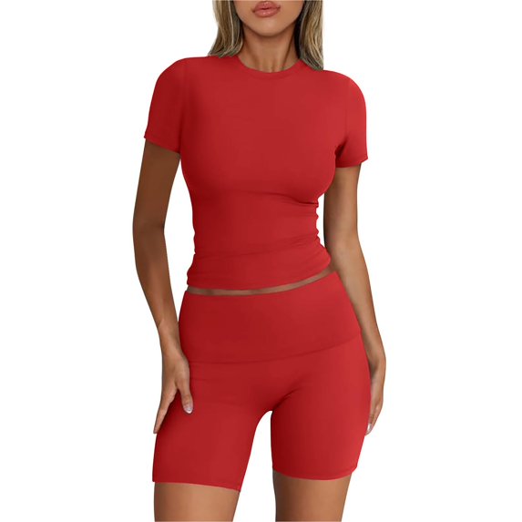 Clearance!NMMUED Workout Sets for Women, Two Piece Sets for Women, Athletic Sets for Women, Yoga Sets for Women, Matching Sets Women Clothing, Red L