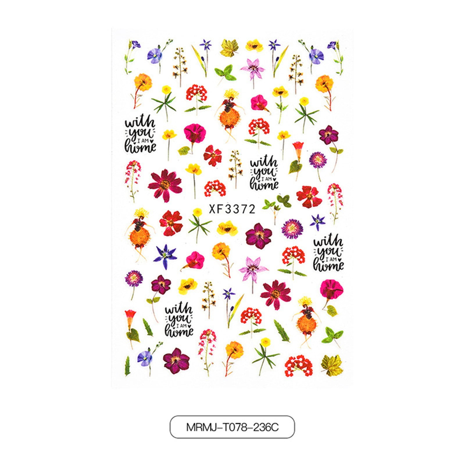 Clearance! Nail Stickers Kitecy Flowers Nail Art Stickers Water