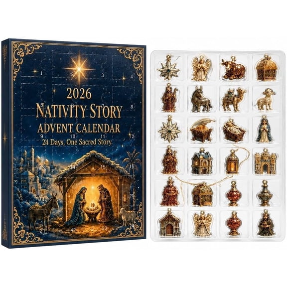 Clearance! Nativity Story Christmas Advent Calendar 2026, 24 Days Jesus Countdown Calendar, Christmas Gift for Kiddo Teens Adults