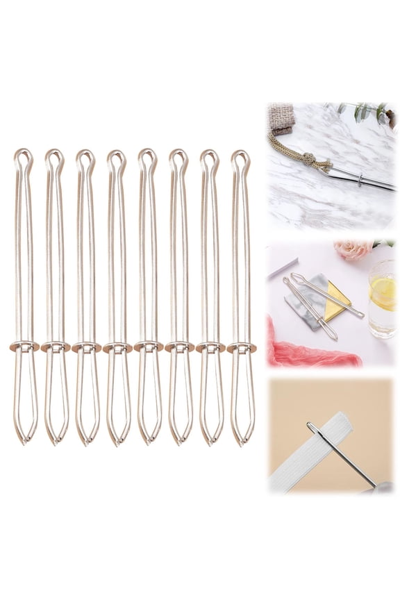 Needle and Thread Kit under $5,DIY Rope Clip Easy To Pull Rope Threading Device (2/4/8pc) With Tweezers Sewing Tool Used For Rope Replacement Of Hoodies Pants Shorts And Sewing