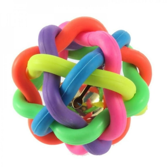 Clearance!Newest Pet Dog Cat Colorful Ball Toy Colorful Rubber Round Ball with Small Bell Toy Pet Dog Chewing Ball Pets Suppliers
