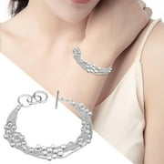 Clearance！ Niahfd Gold Bracelets for Women Bracelet 925 Sterling Silver Bracelet Women's Wedding Bracelet Bracelet Fashion Simple Gift Accessories, Jewelry Silver