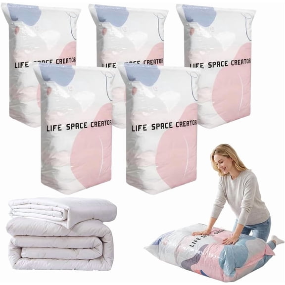 Clearance! No-Pump Vacuum Storage Bags, Cube Compression Better Life Space Saver Bags, Large Storage Compression Bag for Clothes, Comforter, Back-To-S*chool Housewarming Essential (28"x20"x13")
